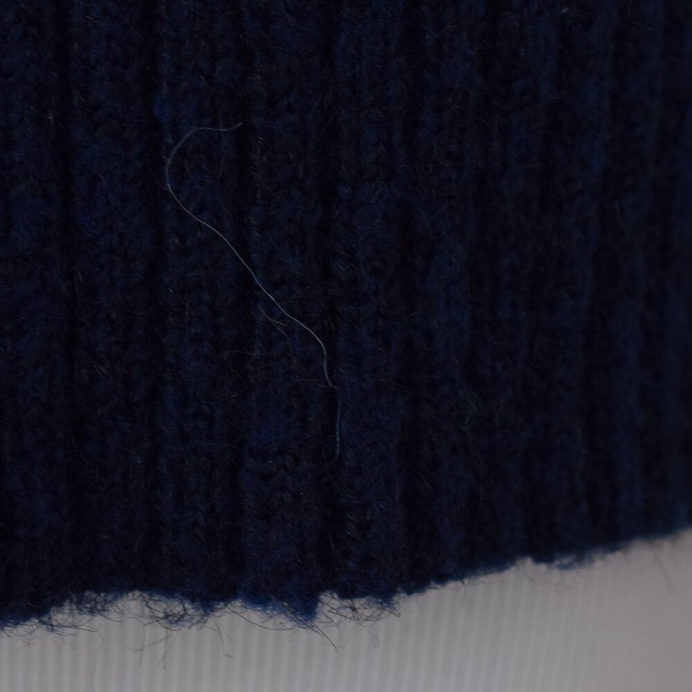 Free Assembly Woman's Sweater Fuzzy Mock Neck Recycled Polyester Navy size L - Picture 9 of 12